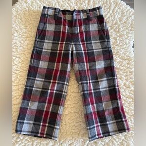 Janie and Jack plaid toddler lined trouser